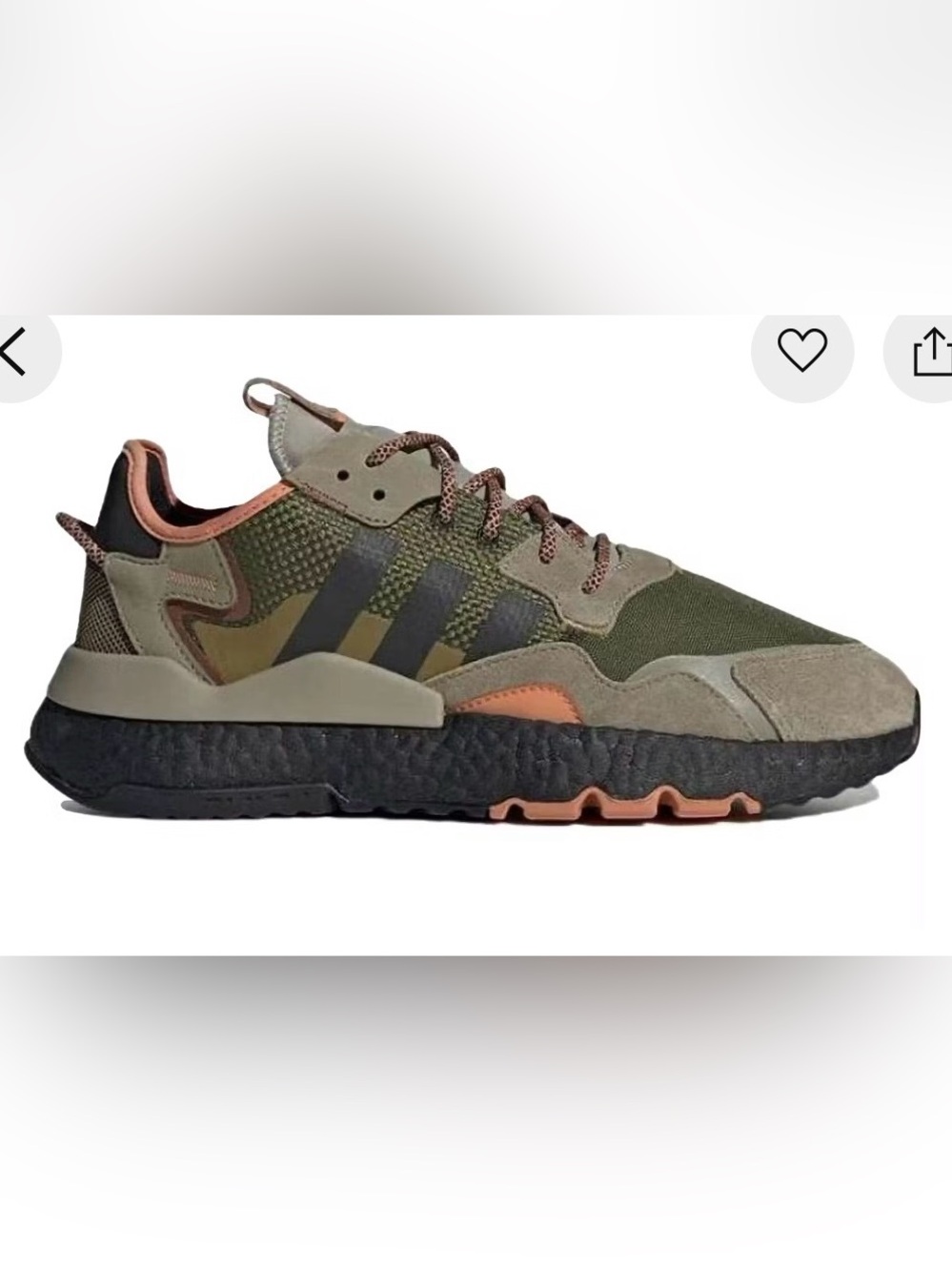 New Adidas nite jogger brown green gray sneakers shoes m6.5 w8